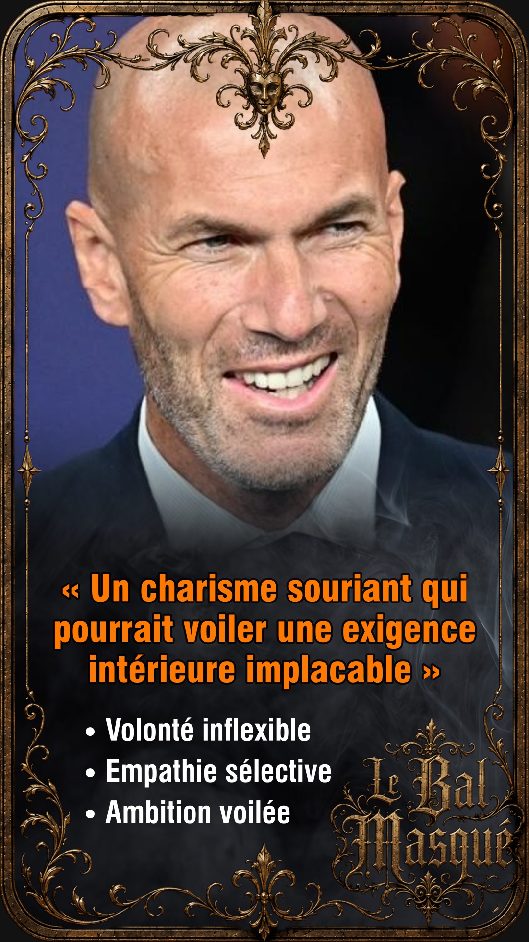 Carte Bal Masqué de Zinedine Zidane